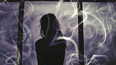 Depressed Woman Enveloped in Negative Energy