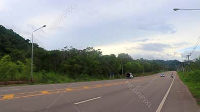 Highway through the jungle in Ao Nang Krabi Thailand