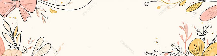 Hand-drawn ribbon and bow borders for printed media decoration. Retro vintage frames for greeting cards, wedding and