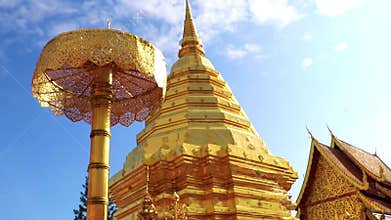 Golden Wat Phra That Doi Suthep temple temples Chiang Mai Thailand