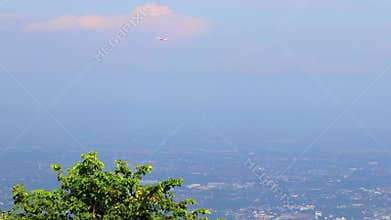 Panoramic view of city and tropical jungle Chiang Mai Thailand