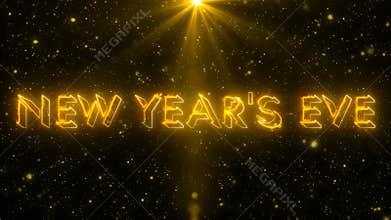 Neon color New Year\'s Eve text animation with neon color snow.
