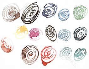 Watercolored ink blots