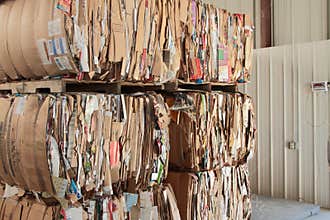 Cardboard Flattened For Recycling