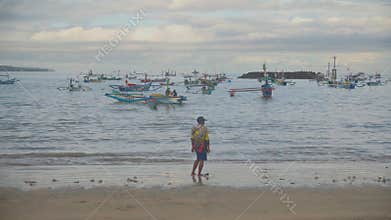 Badung, Bali, Indonesia - April 21, 2026: Balinese Fishermen