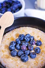 Bowl of Porridge with Blueberries