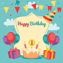 Happy Birthday vector card