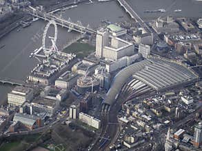 Waterloo Station and London Eye