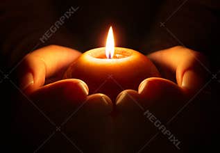 Prayer - candle in hands