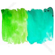 Green and blue texture watercolor brush strokes