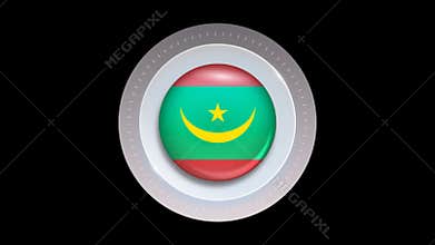 Mauritania Flag Circular UI Button Target Animation for Web Interface and App Design