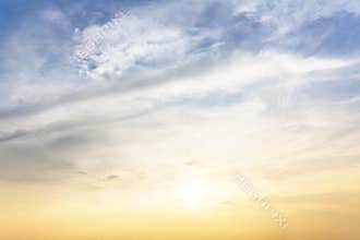 Sun , blue sky and clouds