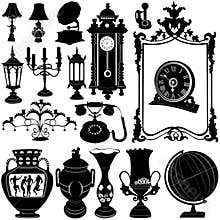 Antique objects vector