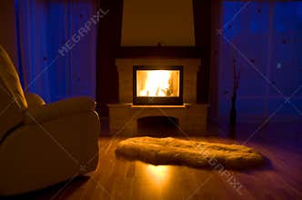 Living room fireplace