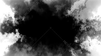 Abstract Black Smoke Cloud Loop over white