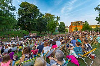 Crowd of spectators at concert outdoor- Poznan-Poland