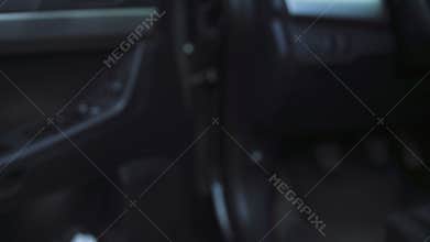 Successful lady coming and sitting into the deluxe car in 4K