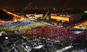 Protest in Bucharest, Romania