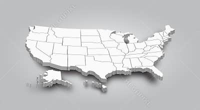 3D Map of United state of america