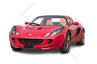 Red sport car isolated