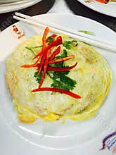 Egg wrapped pad thai