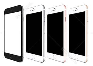 Set of iPhone 6s smartphones presented by Apple at this year's event in San Francisco