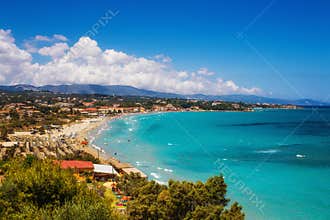 Tsilivi village and beach on Zakynthos island