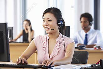 Friendly Customer Service Agent In Call Centre