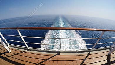 Cruise ship track on the sea