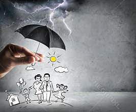 Life and family insurance - safety concept