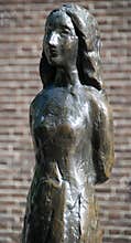 Statue of Anne Frank amsterdam holland