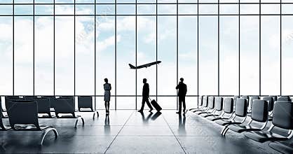 Airport with people