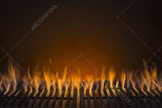 Flaming Barbecue Grill Background
