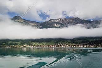 Lake Brienz, Mountains and Low Cloud