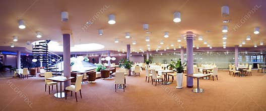 Hotel dining room panorama