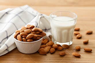 Almond milk organic healthy nut vegan vegetarian drink