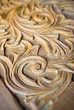 Floral wood carving