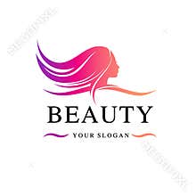 Beauty salon logo template. Vector illustration