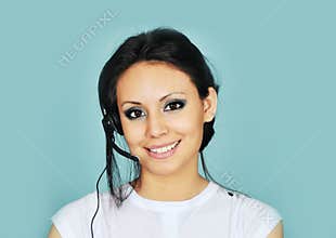 Women answering business call
