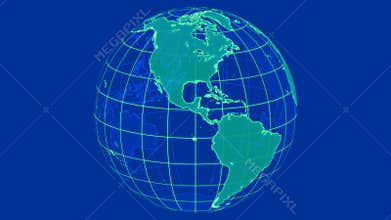 Glowing Earth planet 3D rotating globe