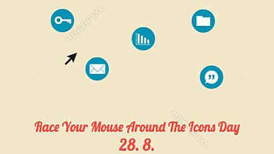 Race your mouse around the icons day poster (28. 8., annual celebration)