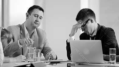 Upset boss and his team