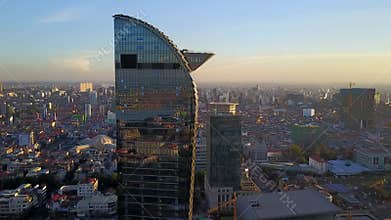 Aerial view of Phnom Penh - Capital of Cambodia
