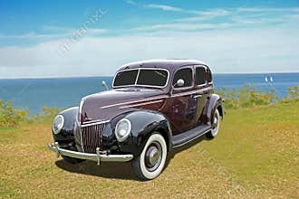 Vintage ford deluxe car