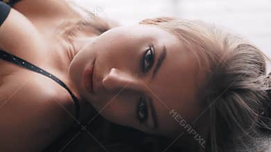 young woman in erotic lingerie