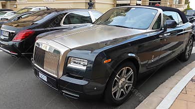 Luxury Rolls Royce Parked in Front of the Monte-Carlo Casino