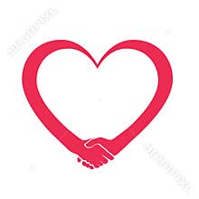 Love and cooperation heart logo