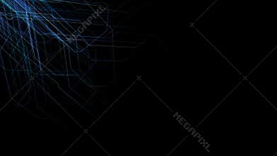 Growing circuit board blue 3d. Computer generated