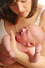 Mother with little baby