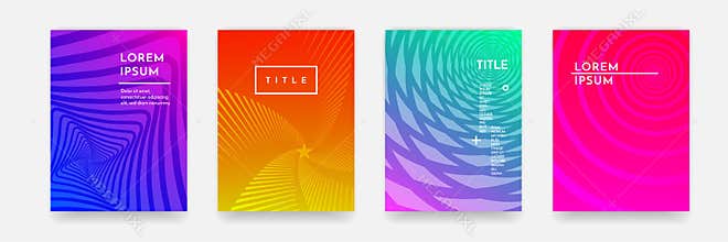 Color gradient abstract geometric pattern texture for book cover template vector set